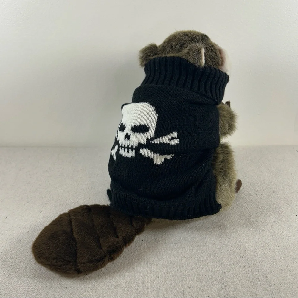 Skull & Crossbones Black & White Knit Dog Sweater